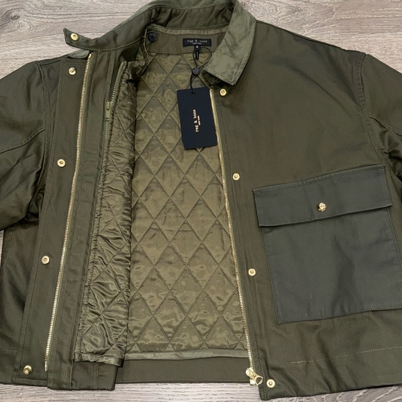 NWT RAG & BONE NONIE 2-IN-1 COTTON BARN JACKET GREEN S W REMOVABLE QUILTED LINER - Picture 9 of 16